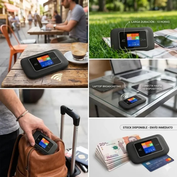 MÓDEM PORTÁTIL MIFI WIFI SIM CONEXIÓN RÁPIDA 4G RECARGABLE 📶⚡