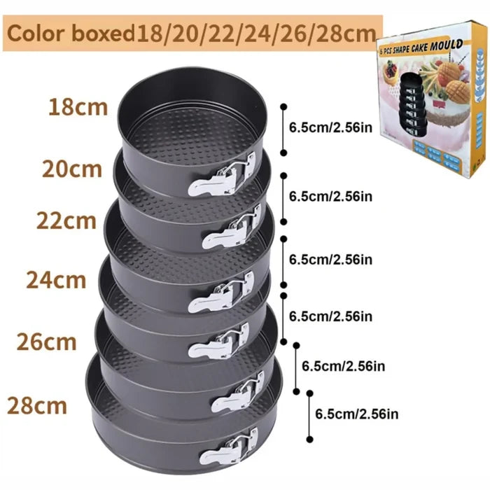 MOLDE PARA TORTAS SET X6 UNIDADES DESMONTABLE ANTIADHERENTE 🎂