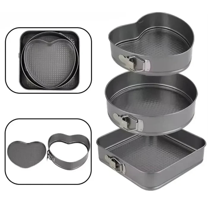 MOLDES PARA TORTAS X3 PCS CON KIT DE PASTELERÍA 66 PCS COMBO