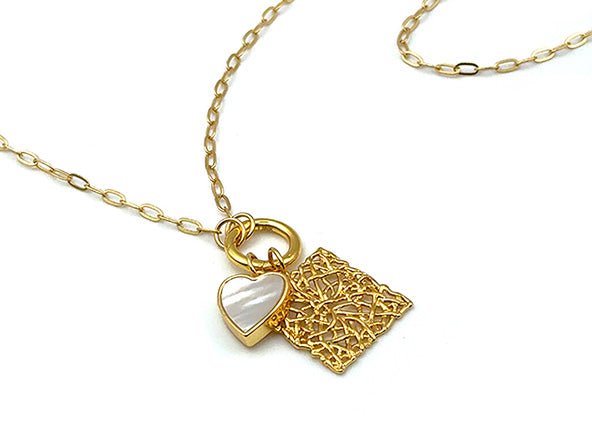 Mother of Pearl Heart Square Web Set | The Perfect Gift | LINK, design your own