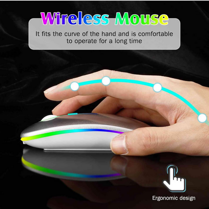 MOUSE INALÁMBRICO RECARGABLE LED DE 2.4 GHZ BLUETOOTH WEIBO