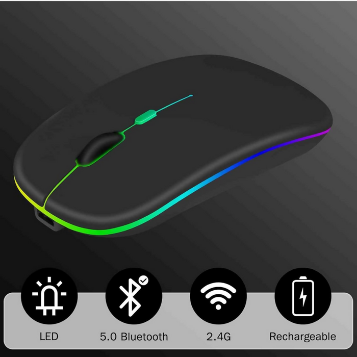 MOUSE INALÁMBRICO RECARGABLE LED DE 2.4 GHZ BLUETOOTH WEIBO