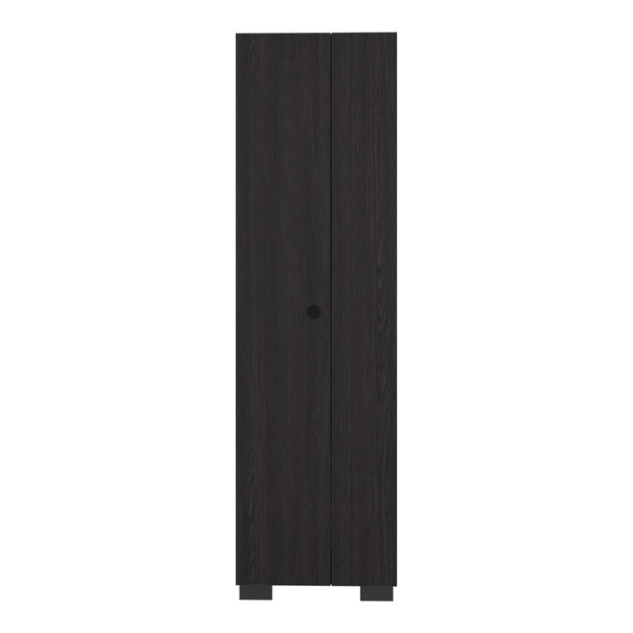Mueble de Aseo Blake, Kronos Wengue, Incluye colgador para escobas y variedad de entrepaños ZF