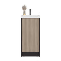 Mueble De Lavamanos Syra, Kronos Wengue y Roble Natural, Con textura ranurada incluye lavamanos ZF