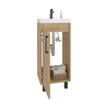 Mueble Lavamanos a Piso Oxford, Fresno Europeo y Plomo, Incluye Lavamanos 40cm ZF
