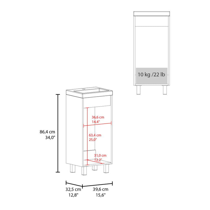 Mueble Lavamanos a Piso Oxford, Fresno Europeo y Plomo, Incluye Lavamanos 40cm ZF