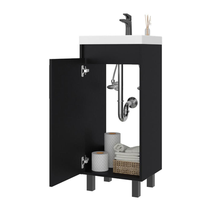 Mueble Lavamanos a Piso Oxford, Wengue, Incluye Lavamanos 40cm ZF