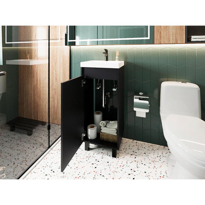 Mueble Lavamanos a Piso Oxford, Wengue, Incluye Lavamanos 40cm ZF