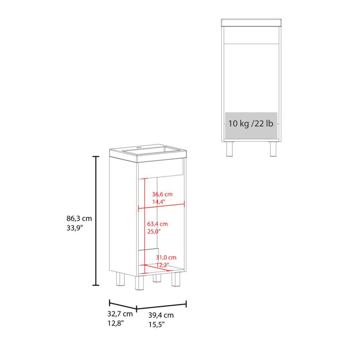 Mueble Lavamanos a Piso Oxford, Wengue, Incluye Lavamanos 40cm ZF