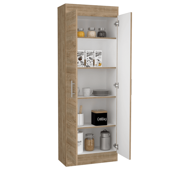 MUEBLE MULTIUSOS BARLOVENTO, MIEL, CUENTA CON CINCO ENTREPAÑOS Y DOS PUERTAS BATIENTES