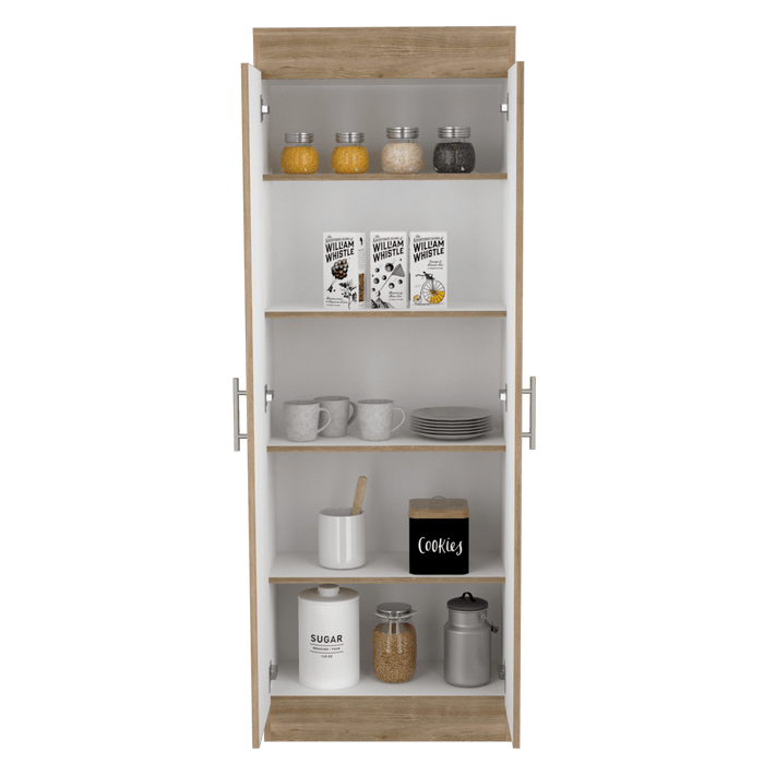 MUEBLE MULTIUSOS BARLOVENTO, MIEL, CUENTA CON CINCO ENTREPAÑOS Y DOS PUERTAS BATIENTES