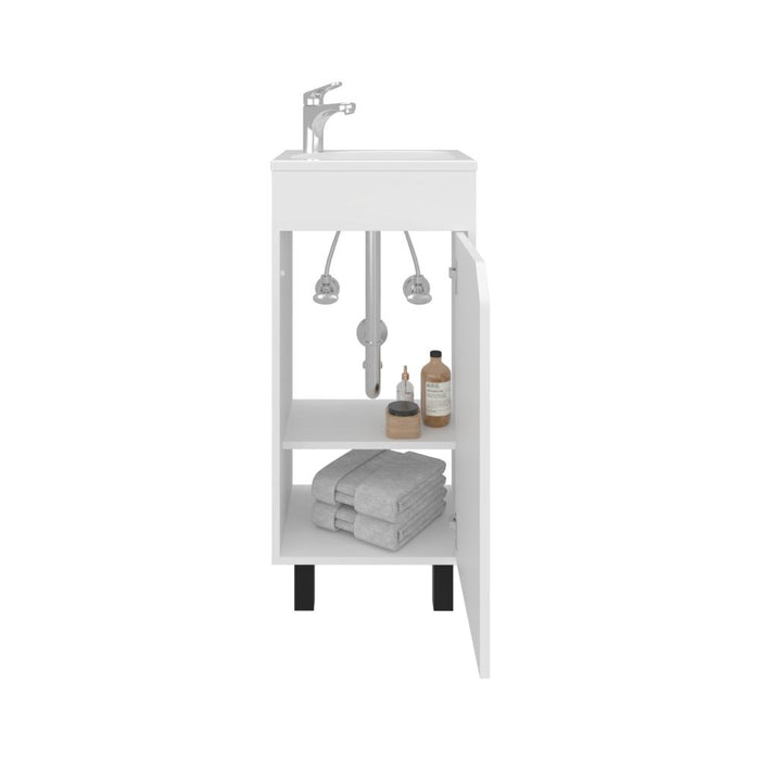 Mueble Para Lavamanos Betel, Blanco, Incluye Lavamanos Plastiglas Floresta 40 ZF