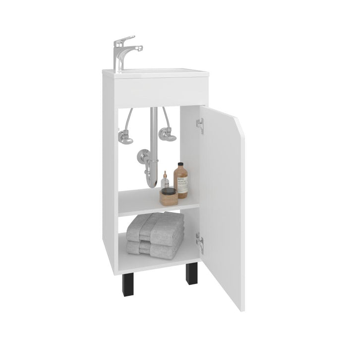 Mueble Para Lavamanos Betel, Blanco, Incluye Lavamanos Plastiglas Floresta 40 ZF