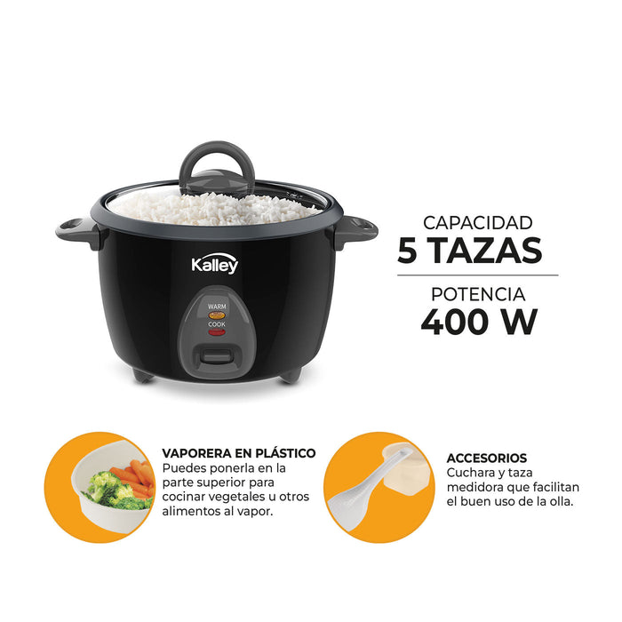 Olla De Arroz 1.0l Negro K-Rc1n, Negro