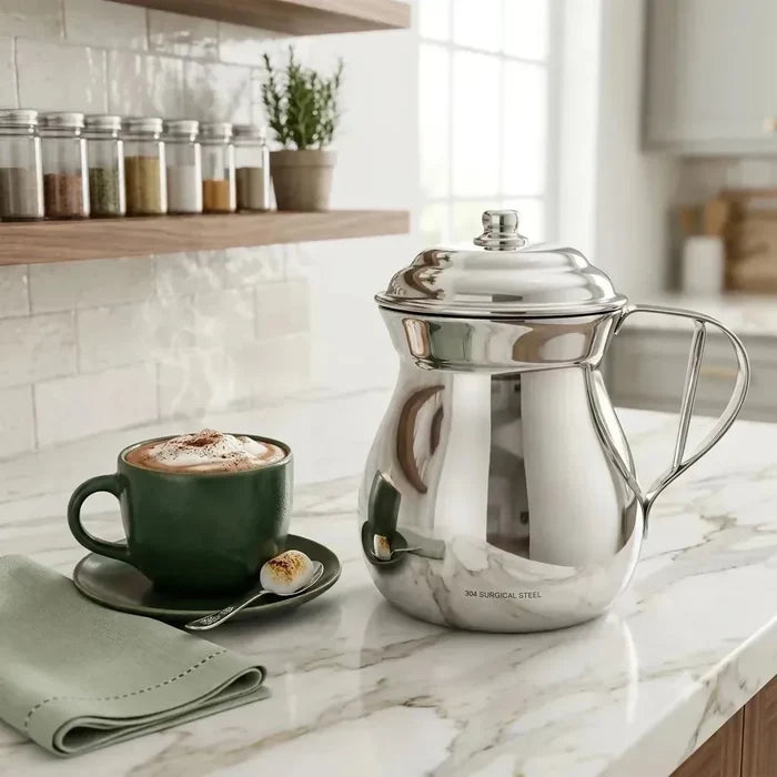 OLLETA JARRA CHOCOLATERA ACERO QUIRÚRGICO T304 ELEGANCE 1 L