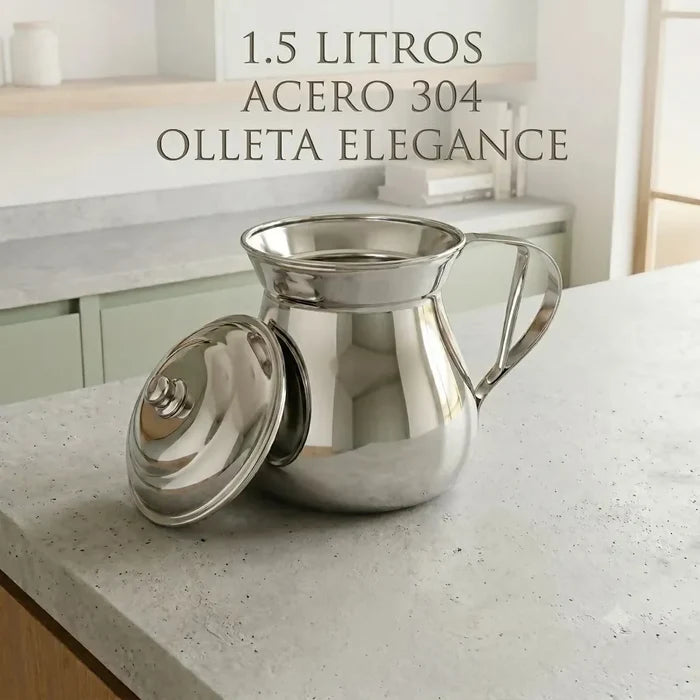 OLLETA JARRA CHOCOLATERA ACERO QUIRÚRGICO T304 ELEGANCE 1.5L