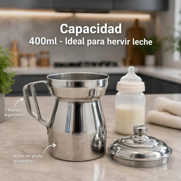 OLLETA JARRA HERVIDOR LECHE CAFÉ ACERO QUIRÚRGICO T304 400ML