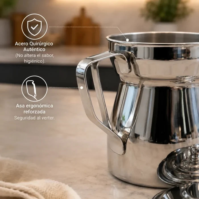 OLLETA JARRA HERVIDOR LECHE CAFÉ ACERO QUIRÚRGICO T304 400ML