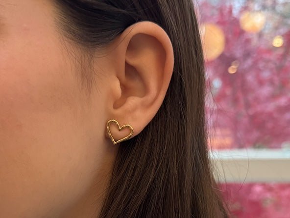 Open Heart Stud Earrings | LINK, design your own