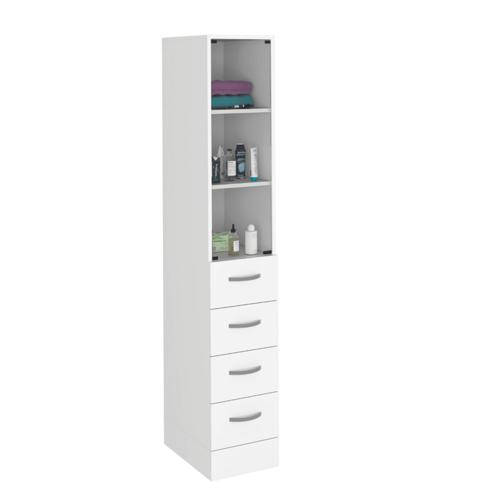 ORGANIZADOR DE BAÑO PICASSO, BLANCO, CON CUATRO CAJONES DESLIZABLES ZF