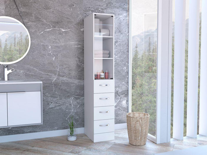 ORGANIZADOR DE BAÑO PICASSO, BLANCO, CON CUATRO CAJONES DESLIZABLES ZF