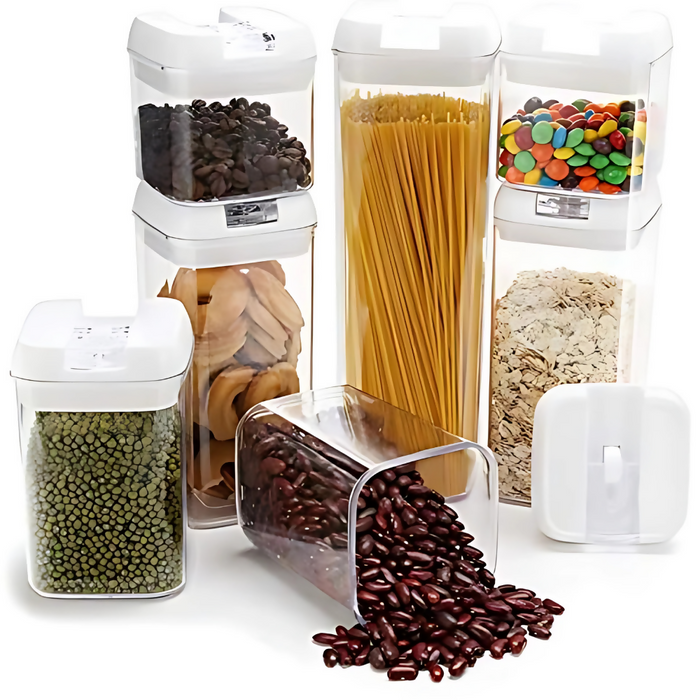 ORGANIZADOR FRASCOS HERMÉTICOS PARA COCINA X7 RECIPIENTES