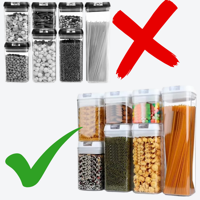 ORGANIZADOR FRASCOS HERMÉTICOS PARA COCINA X7 RECIPIENTES