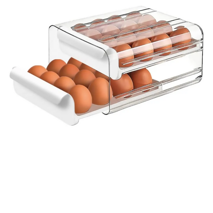 ORGANIZADOR HUEVOS HUEVERA DISPENSADOR DE HUEVOS 32 UNIDAD BLANCO