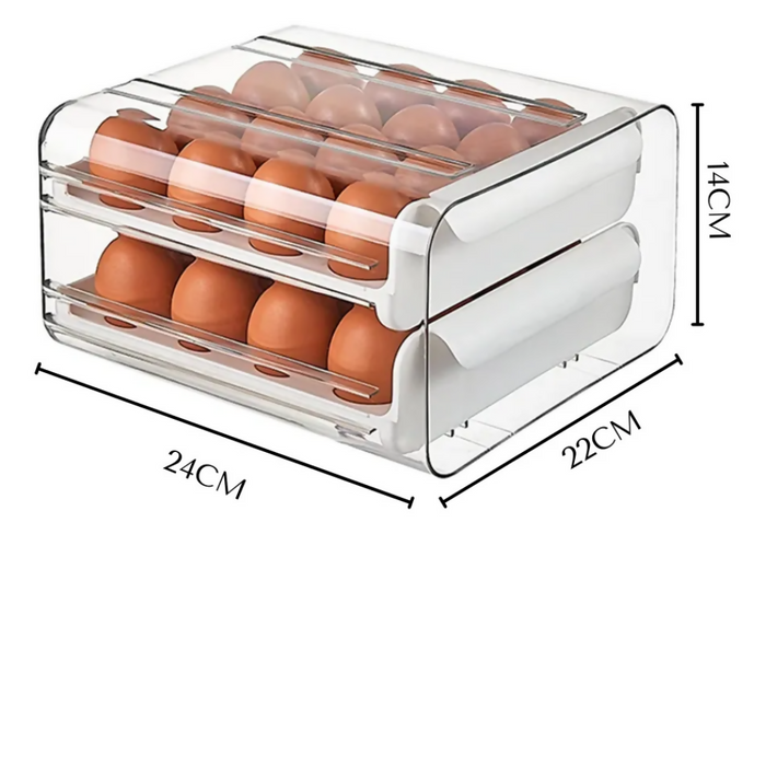 ORGANIZADOR HUEVOS HUEVERA DISPENSADOR DE HUEVOS 32 UNIDAD BLANCO