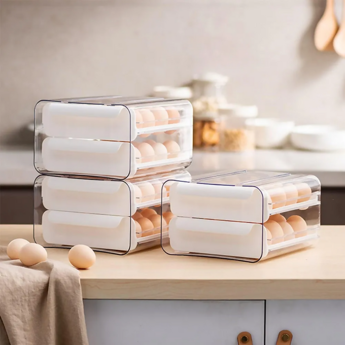 ORGANIZADOR HUEVOS HUEVERA DISPENSADOR DE HUEVOS 32 UNIDAD BLANCO