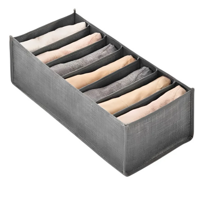 ORGANIZADOR PARA ROPA CAMISAS PANTALONES 7 DIVISIONES GRIS