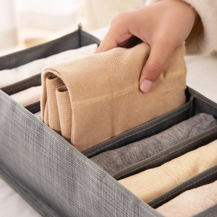 ORGANIZADOR PARA ROPA CAMISAS PANTALONES 7 DIVISIONES GRIS