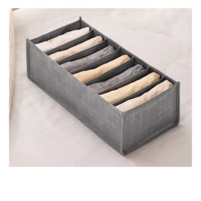 ORGANIZADOR PARA ROPA CAMISAS PANTALONES 7 DIVISIONES GRIS