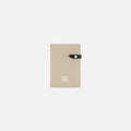 A Sherpani Osaka Moab Passport Holder, front view showing clasp on white background.  #color_moab