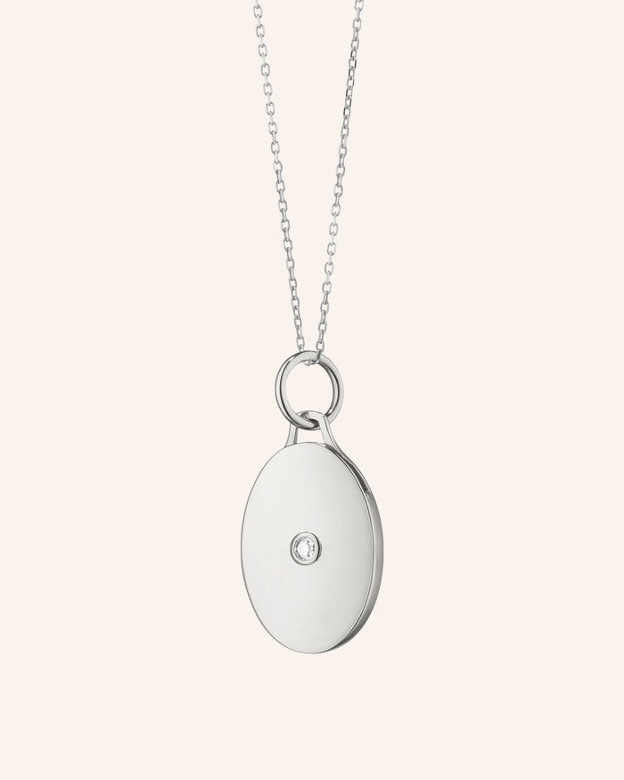 Oval Half Locket with Sapphire