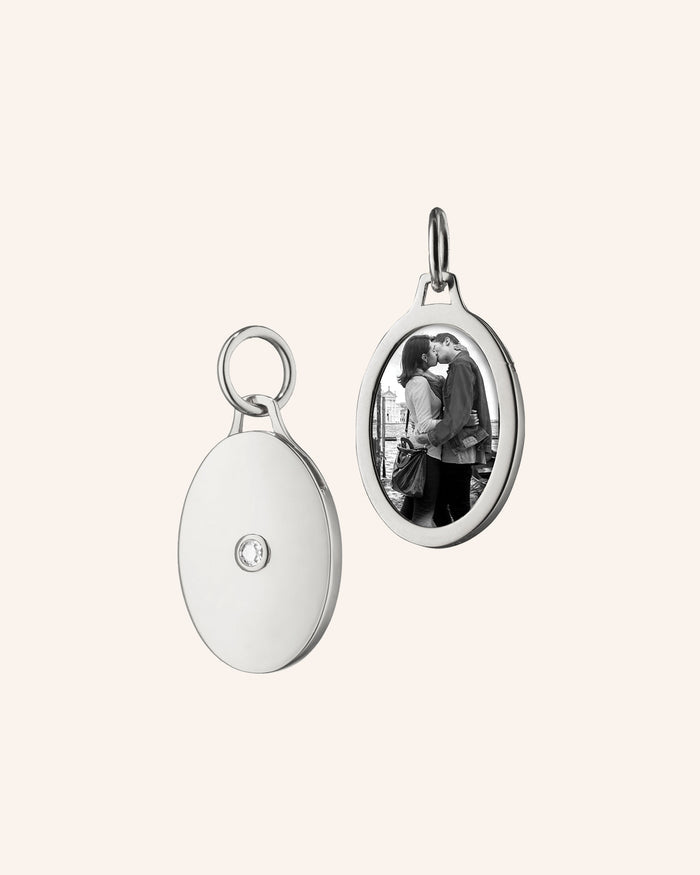 Oval Half Locket with Sapphire