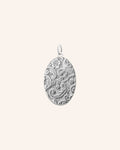 Sterling Silver Oval Floral Half Locket Charm
