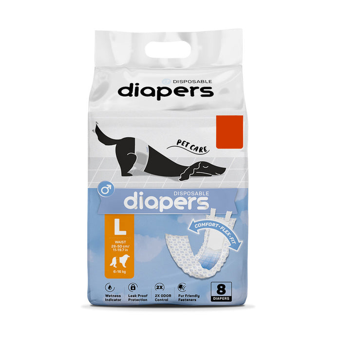 PAÑAL DESECHABLE PARA MACHO L 28-50CM 6-16KG