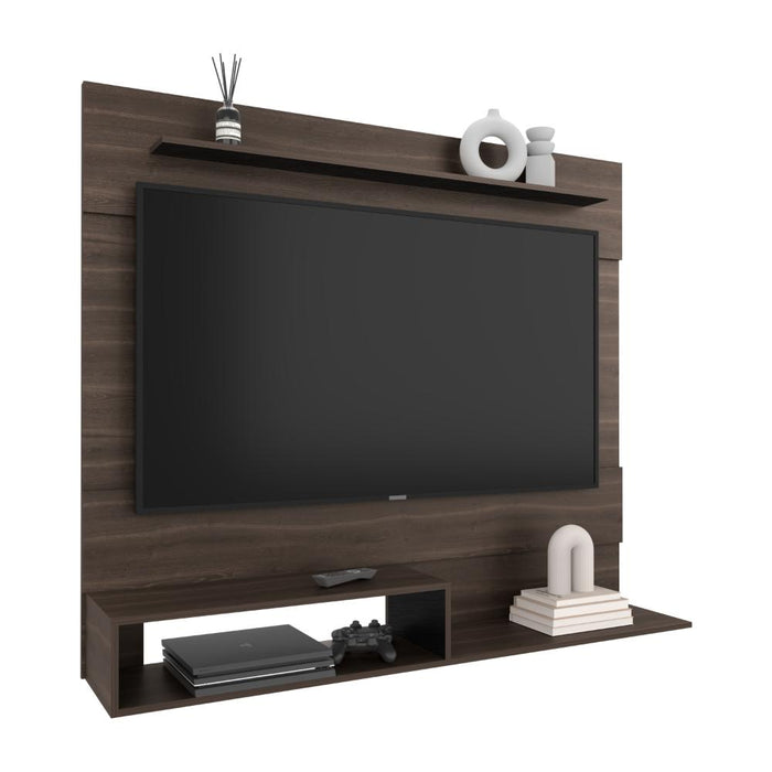 PANEL DE TV ASCHER, MILAN Y WENGUE CON ESPACIO PARA TELEVISOR DE HASTA 70 PULGADAS