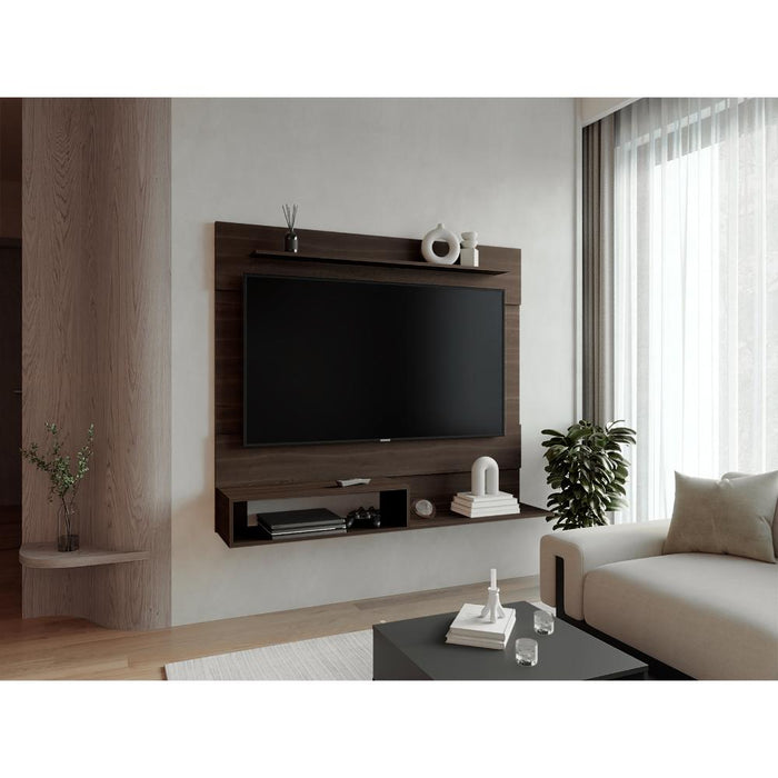 PANEL DE TV ASCHER, MILAN Y WENGUE CON ESPACIO PARA TELEVISOR DE HASTA 70 PULGADAS