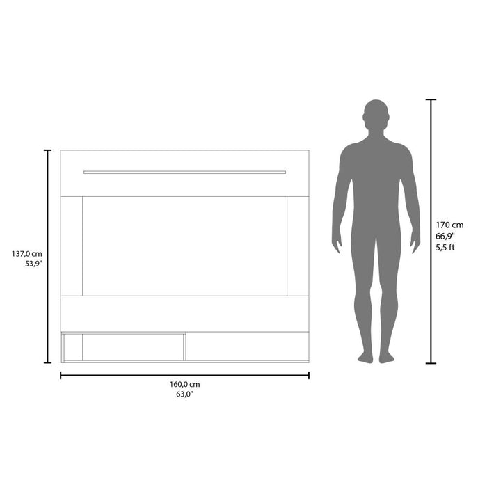 PANEL DE TV ASCHER, MILAN Y WENGUE CON ESPACIO PARA TELEVISOR DE HASTA 70 PULGADAS