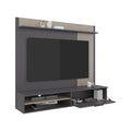 PANEL DE TV DOVER, PLATA OSCURO Y BARDOLINO, CON ESPACIO PARA TV DESDE 55 A 70"