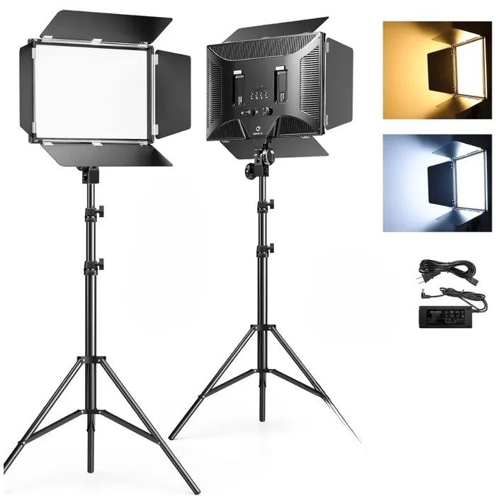 PANEL LUZ FOTOGRAFÍA R600 RGB RECARGABLE TRÍPODE CONTROL NEGRO