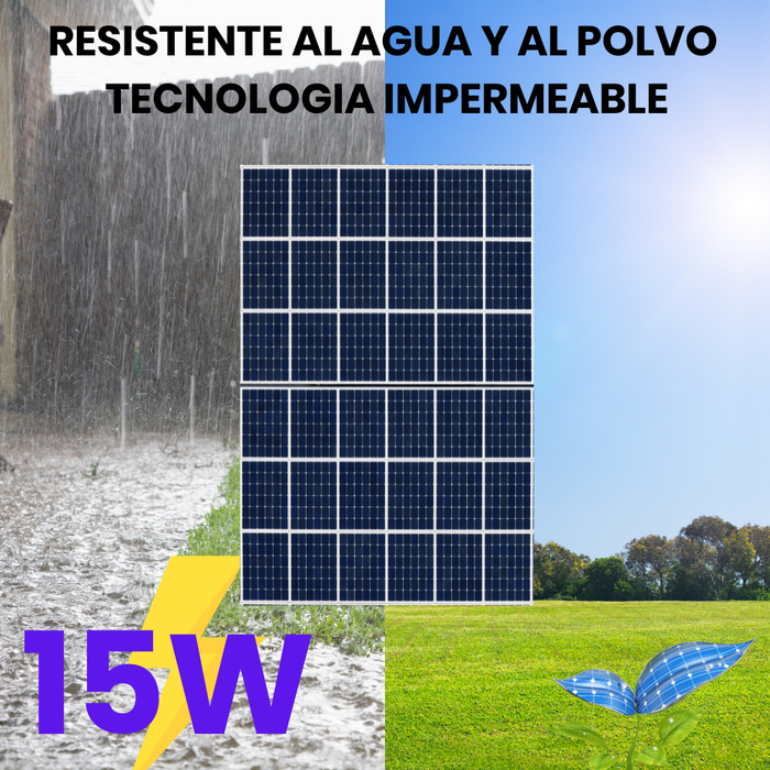 PANEL SOLAR DE BATERIA INTEGRADA RECARGABLE CARGA RÁPIDA 15W