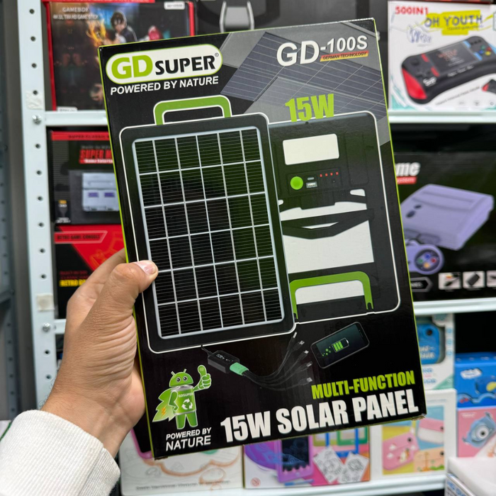 PANEL SOLAR DE BATERIA INTEGRADA RECARGABLE CARGA RÁPIDA 15W