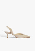 Paola Mid Leather Pump 5 Pale Khaki Leather - Schutz Shoes