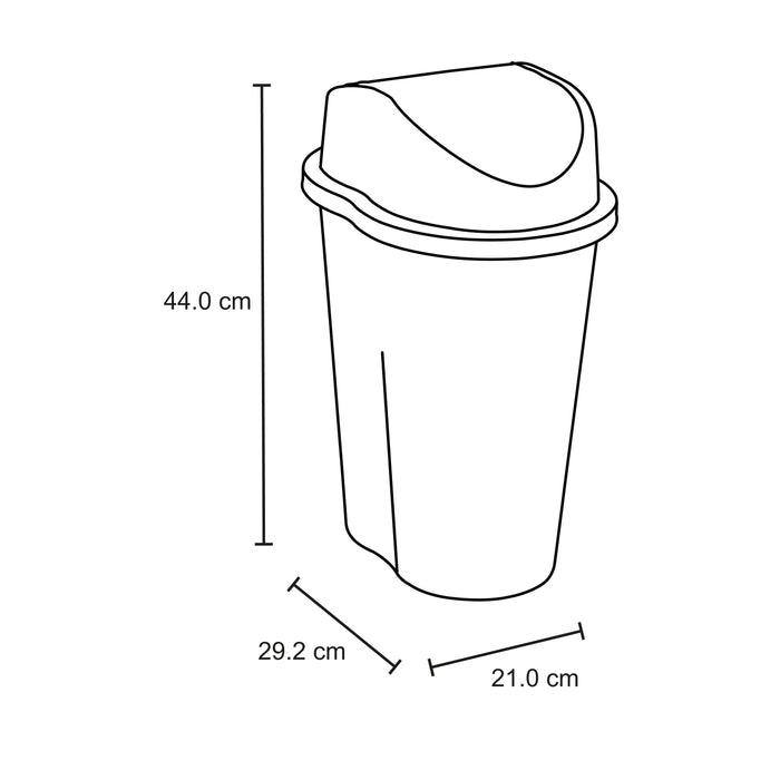 Papelera Style Tapa Vaiven 10 Litros Taupe