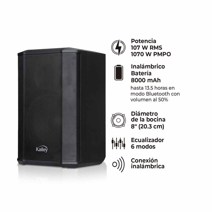 Parlante Portable 107w, Negro
