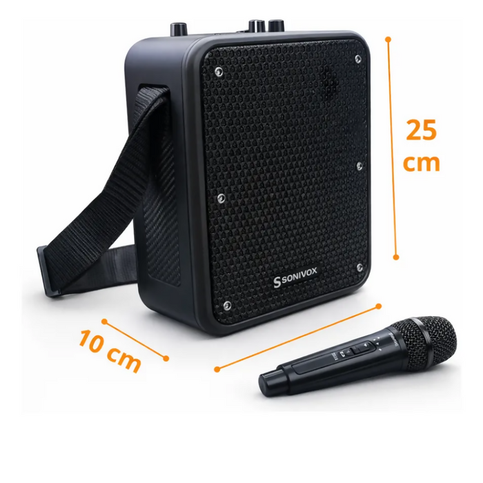 PARLANTE PORTÁTIL BLUETOOTH PERIFONEO KARAOKE MICRÓFONO 30W NEGRO