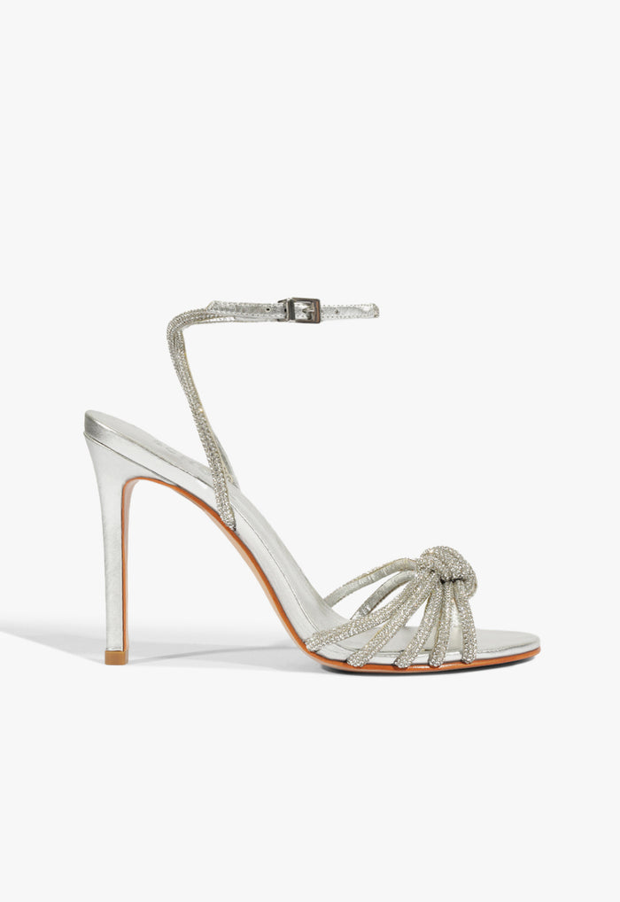 Pearline Buckle Metallic Sandal 5 Silver Metallic Synthetic - Schutz Shoes